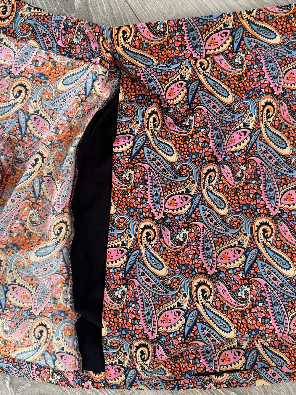 Compañía Fantástica Paisley Wrap Mini Skirt Large Boho Retro Print MultiColor - Picture 9 of 9